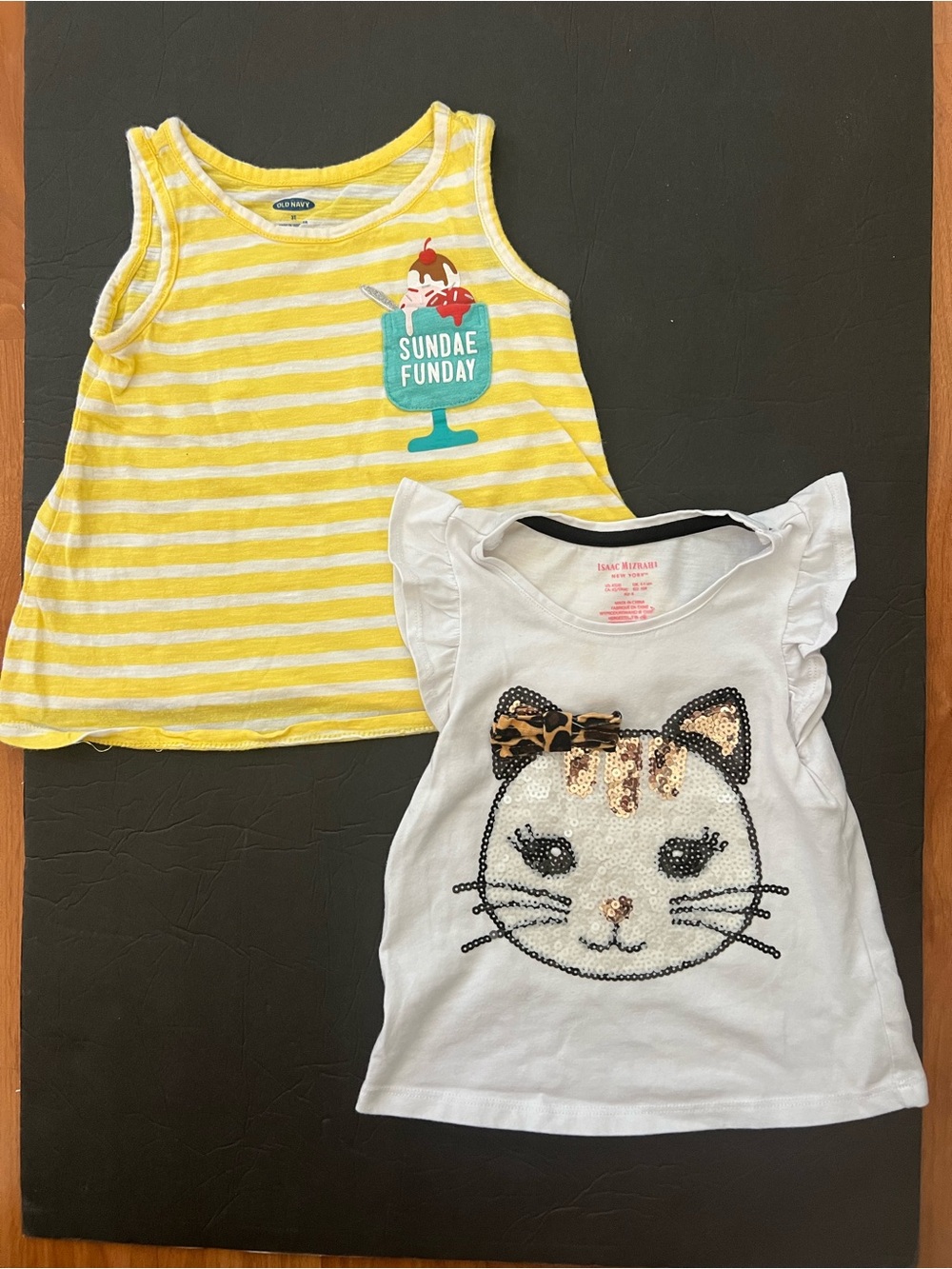 3T Toddler Girl Sleeveless Ruffle Striped Tank T-shirt Tee Bundle of 2 NWOT